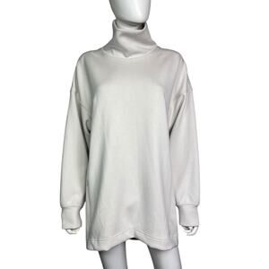 Lululemon Women's 10 Ivory Modal-blend Tunic Turtleneck Pullover Sweater EUC
